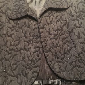 NWT Tahari 2 Piece Brocade Black Dress with Jacket